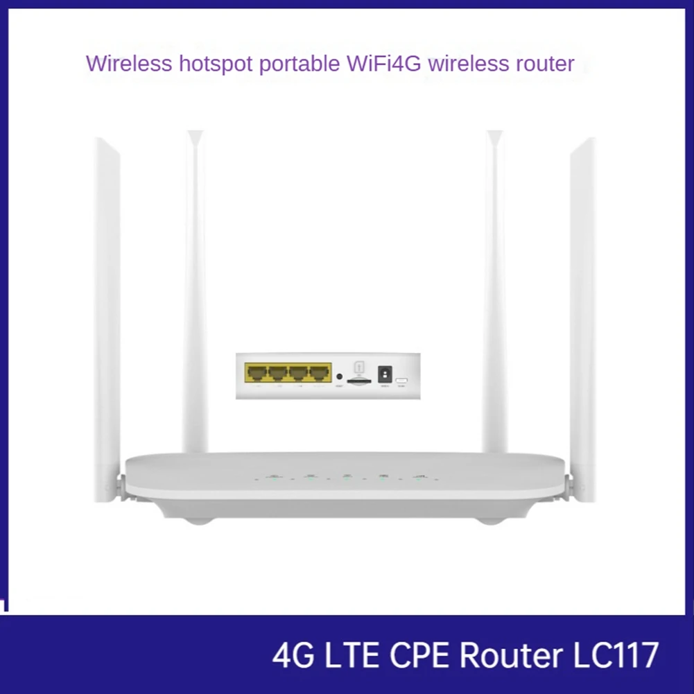 LC117 4G CPE Wi-Fi Маршрутизатор SIM-карты Точка доступа CAT4 32 пользователей RJ45 WAN LAN