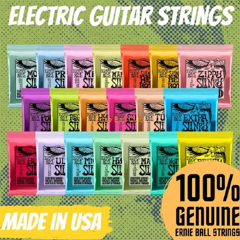 

6Pcs/Set Ernie Ball Slinky Electric Guitar Strings Nickel 2223 2222 2221 2225 2215 2220 /Cobalt 2721 2723 2727 Guitar Accessory