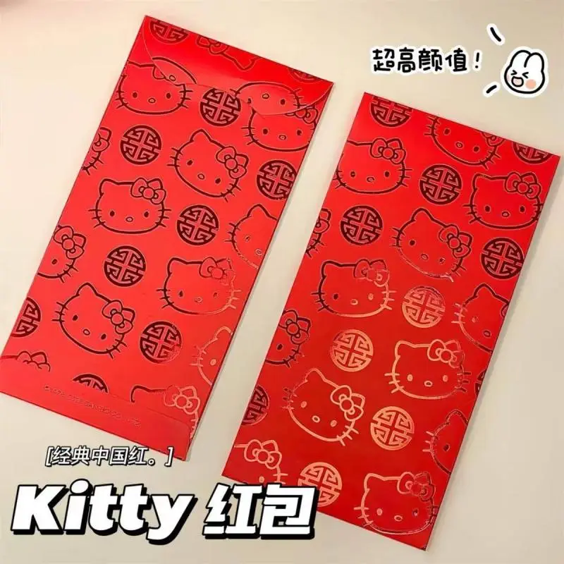 Новый милый красный конверт Sanrio Hellokitty Kawaii праздничные красные конверты