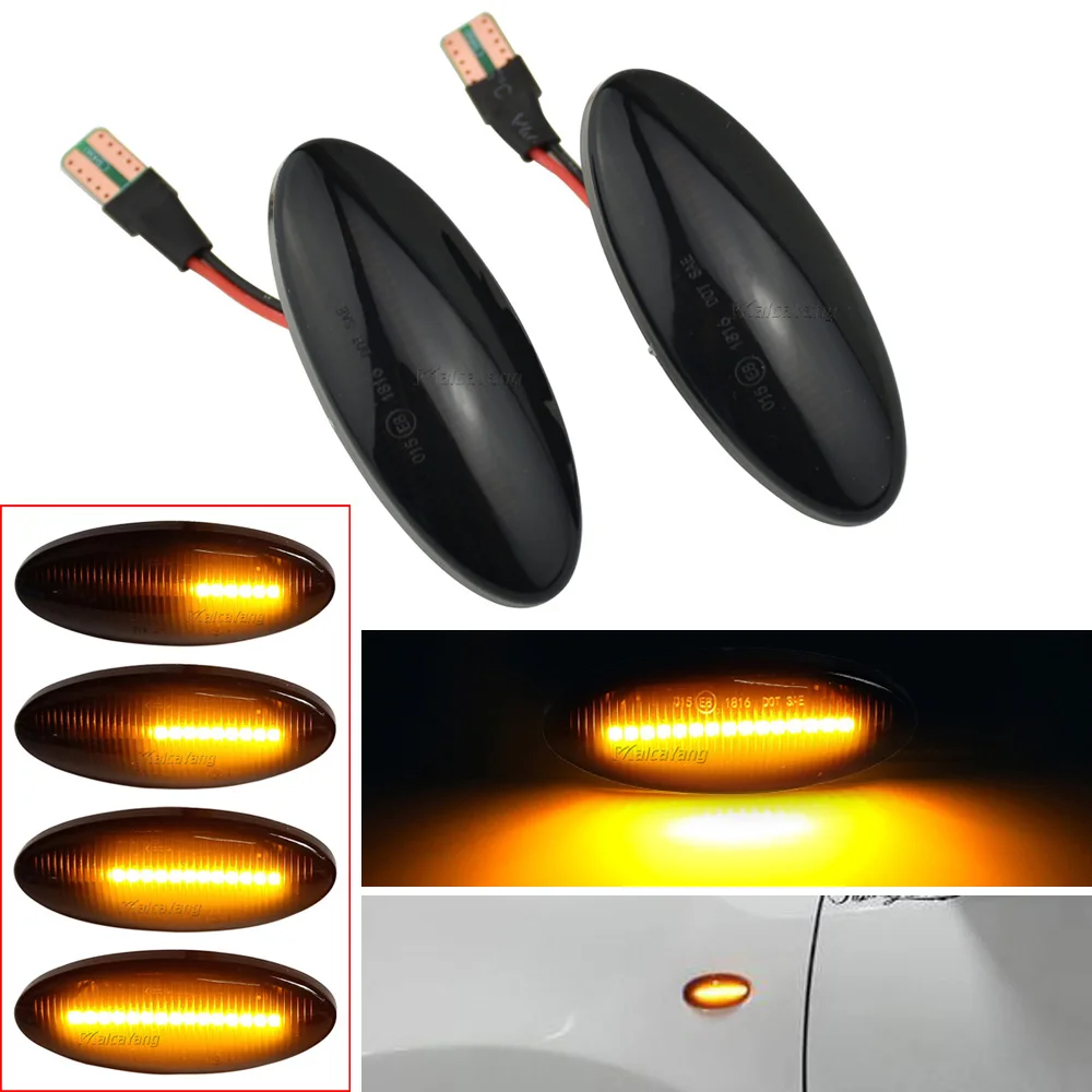 

2Pcs For Opel/Vauxhall Vectra B MK1 1995-03 Dynamic LED Side Marker Light Arrow Turn Signal Blinker Indicator Lamp Crystal/Smoke