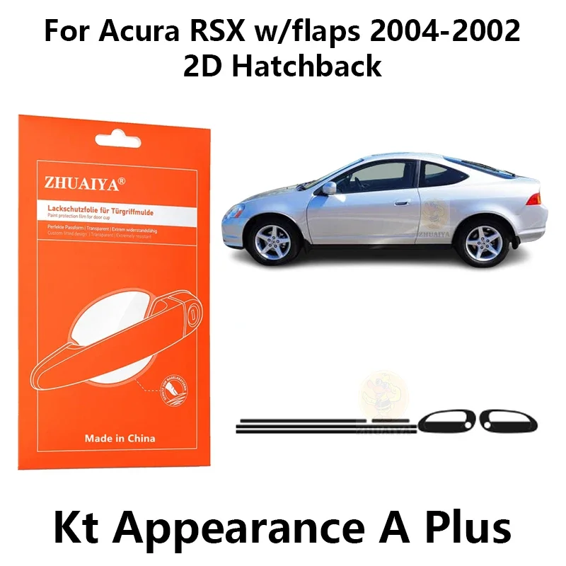 

ZHUAIYA Door Edge Guards Door Handle Cup Paint Protection Film TPU PPF For Acura RSX w/flaps 2004-2002 2D Hatchback