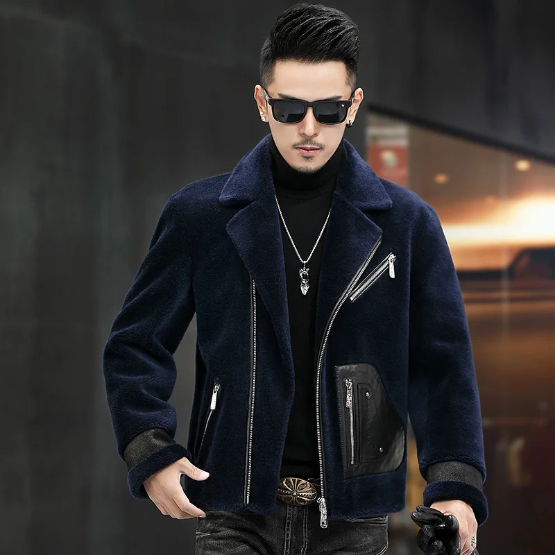 

Куртка из натурального меха ягненка Мужская, Осень-зима, 2022, тонкая, G354