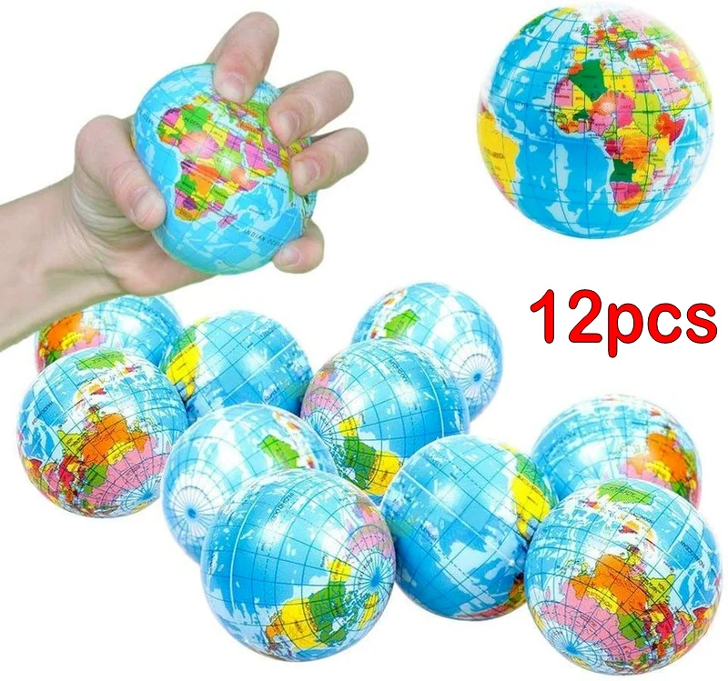 

12Pcs/Set Soft Squishy Toy Earth World Map Toys For Children Slow Rising Stress Relief Antistress Novelty Gag Toy Kid Funny Gift