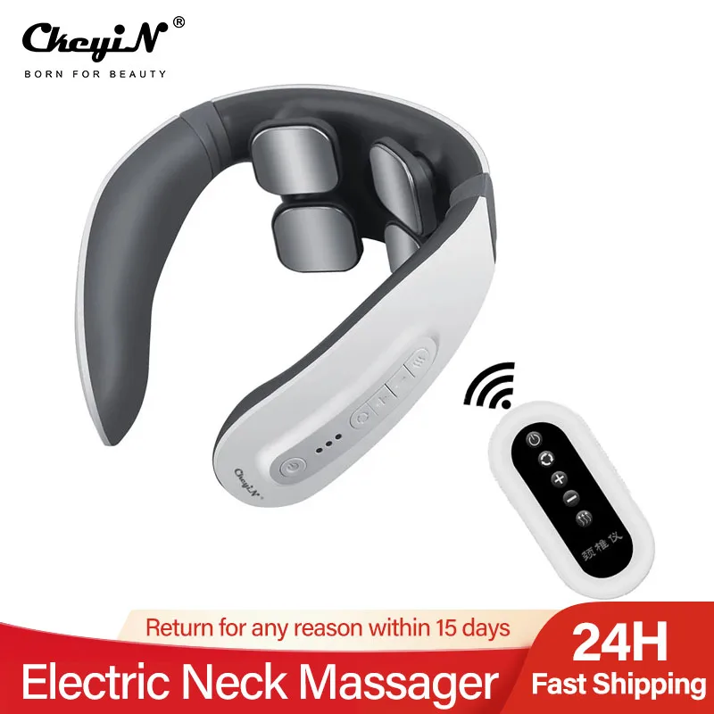 

Профессиональный Электрический массажер для шеи, беспроводной инструмент для массажа шеи, горячий компресс, вибрирующий, способствует цир...
