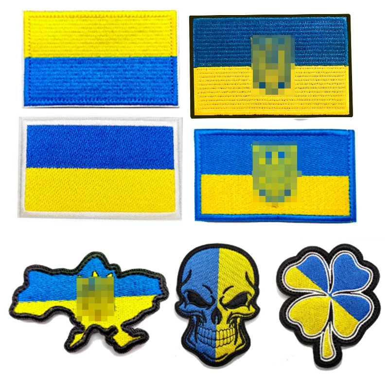 

Ukraine Embroidered Patches Ukrainian National Tactical Emblem Morale Hook&Loop Russia Military Badge Tactical Flag for Backpack