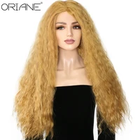 oriane synthetic hair lace wig for women 26inch kinky straight daily lolita cosplay wigs blonde high temperature fiber wig