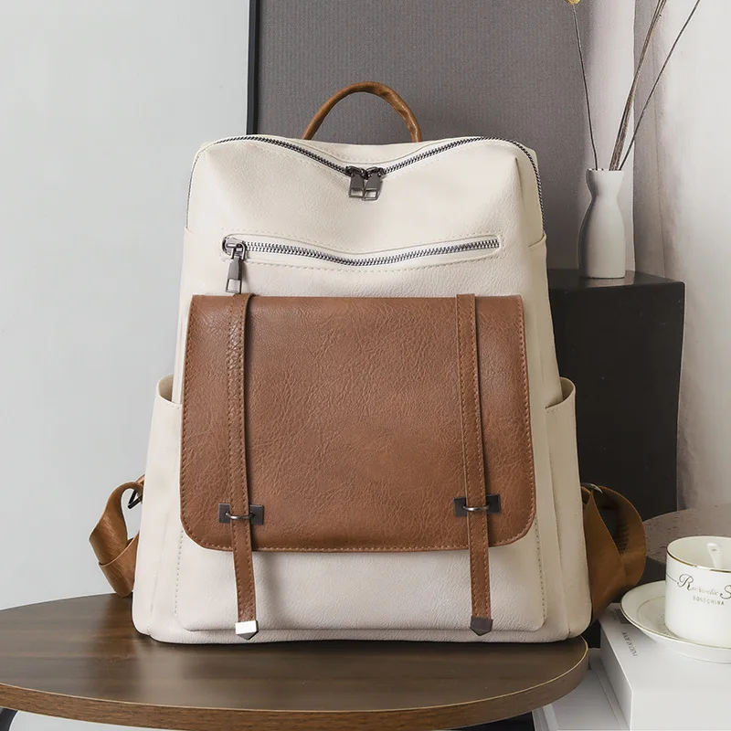 

Stylish Vintage PU Leather Backpack with Large Capacity for Women
