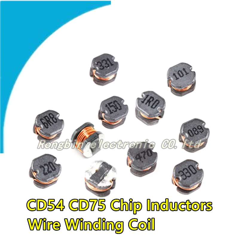 

100PCS CD54 CD75 Chip Inductor 2.2/3.3/4.7/6.8/10/15/22/33/47/68/100/220/330/470UH Chip Winding Power Inductor Wire Winding Coil