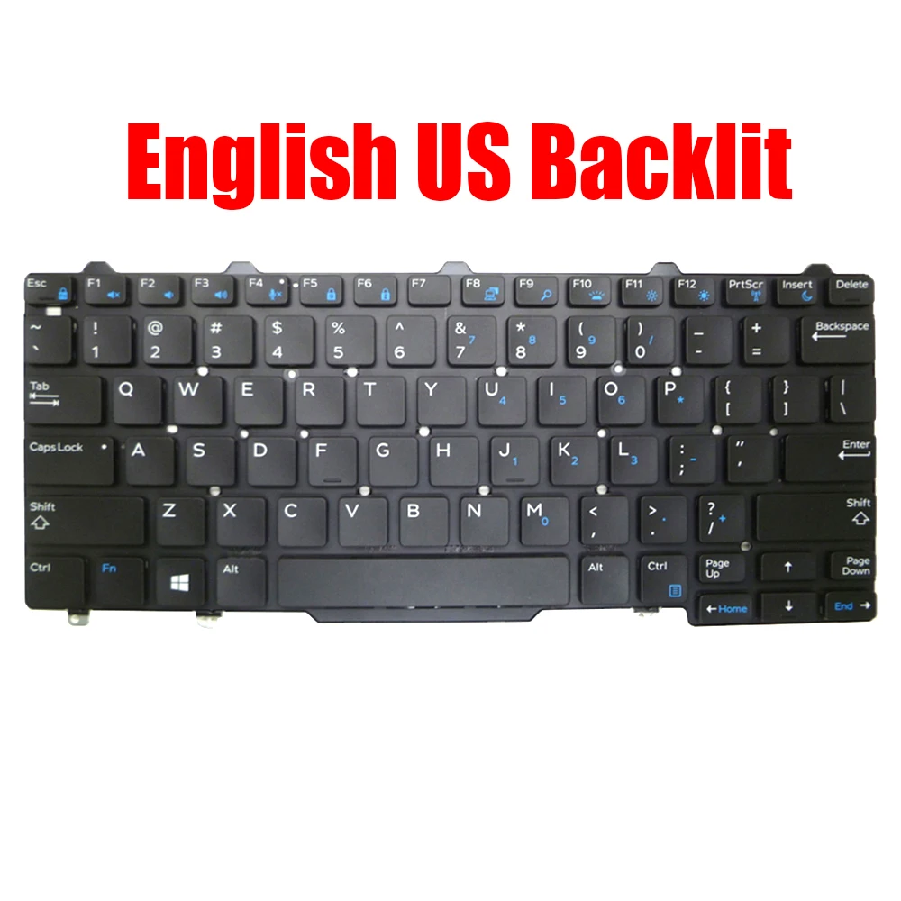

Backlit English US Keyboard For DELL For Latitude E5250 5250 E5270 E7250 7250 E7270 3160 3150 7350 2-in-1 0VW71F VW71F 03P2DR