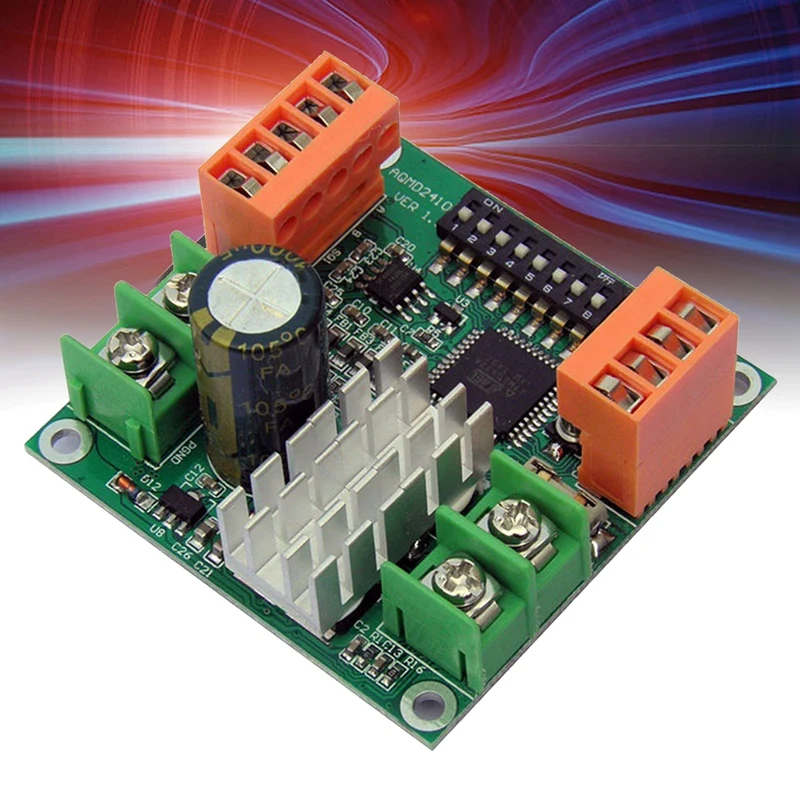 AQMD2410NS DC Motor Driver 485 Communication Stable Speed Limit Soft Start Soft Stop Torque Limit 9-24V For Brush Motor