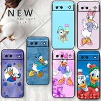 anime cute donald duck for google pixel 7 6 pro 6a 5a 5 4 4a xl 5g shell soft silicone fundas coque capa black phone case