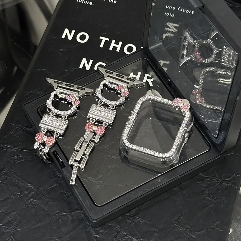 Ремешок для часов милый металлический бриллиантовый браслет Apple Watch S9 40 41 42 мм