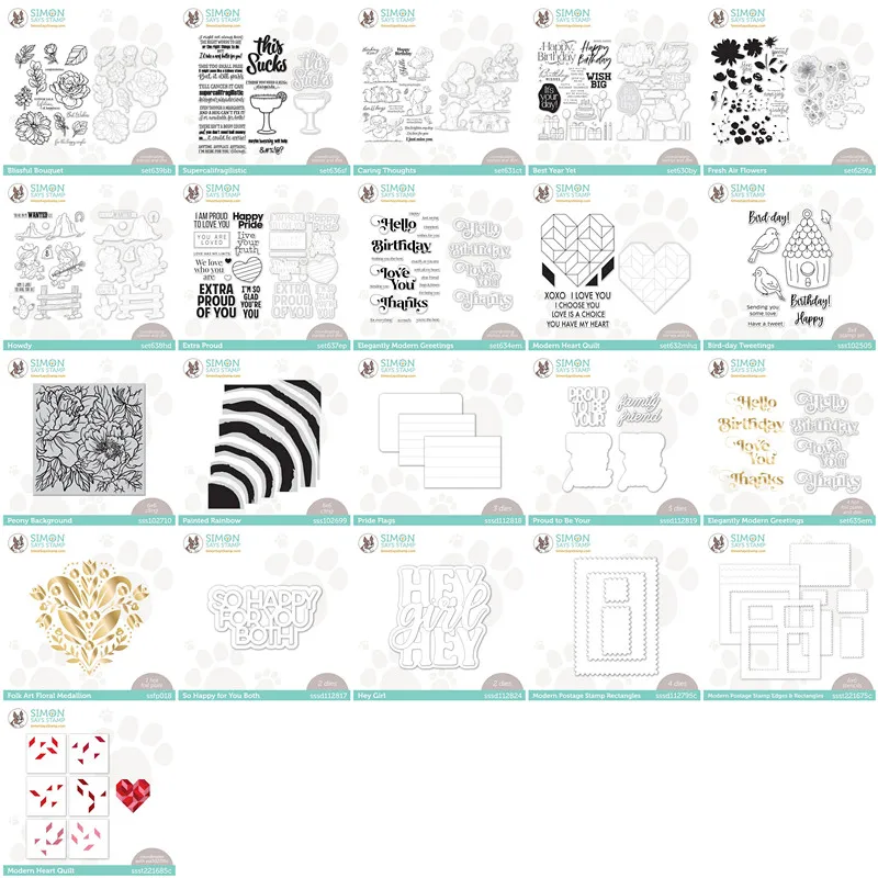 

2023 New May Blissful Bouquet Caring Thoughts Best Year Yet Clear Stamps Stencils Scrapbooking Cutting Dies Frames Card Craft