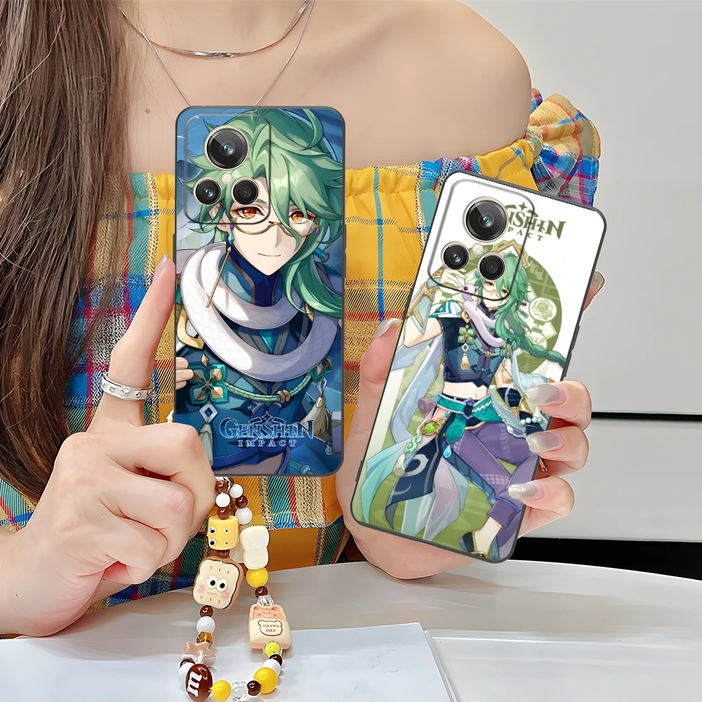 Мягкий черный чехол для телефона Genshin Impact Baizhu Mobile Cell Realme GT 2 9i 8i 7i Pro X50 X2 C35 C21 C20 C11 C3
