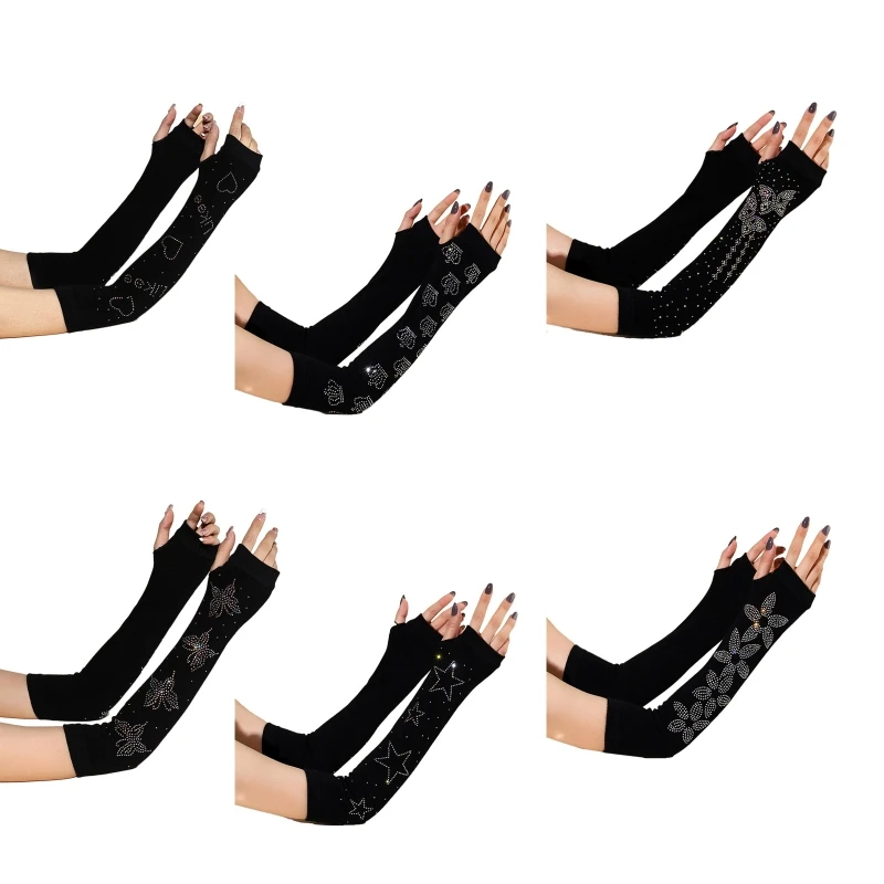 

Long Sleeves Opera Show Gloves for Women Knit Gloves 1920s Flapper Stretchy Elbow Length Halloween Costume Gloves