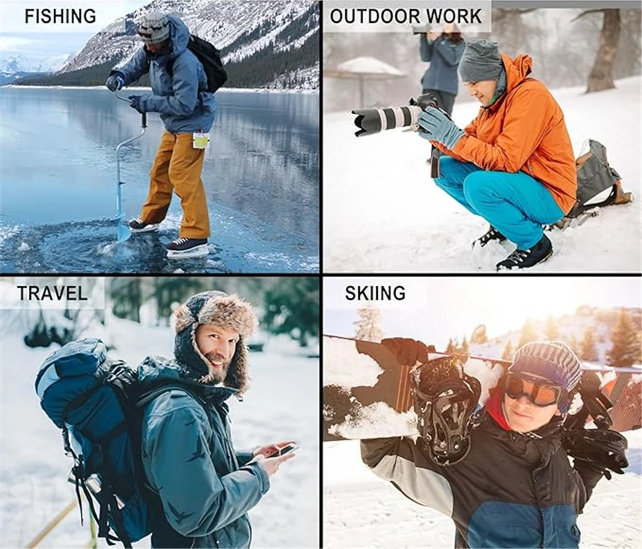 Мужская зимняя толстовка с капюшоном и подогревом черная/серая