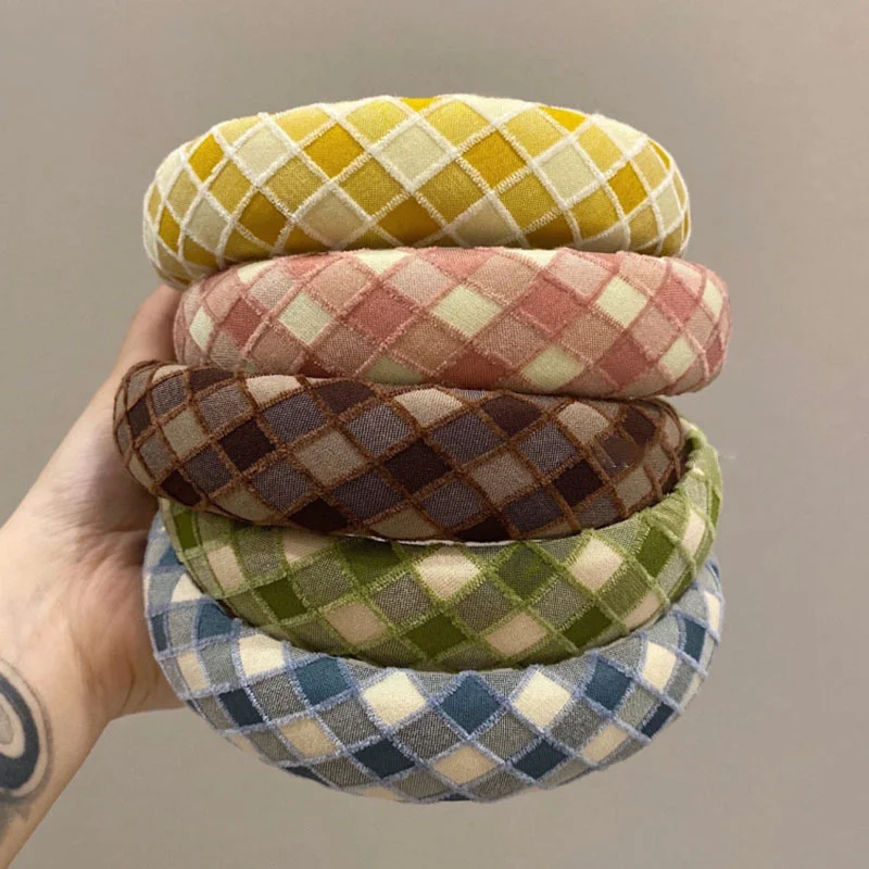 

Plaid Sponge Headbands For Women Hair Accessories Bow Knot Hairbands For Girls Headband Fashion Accessorie
