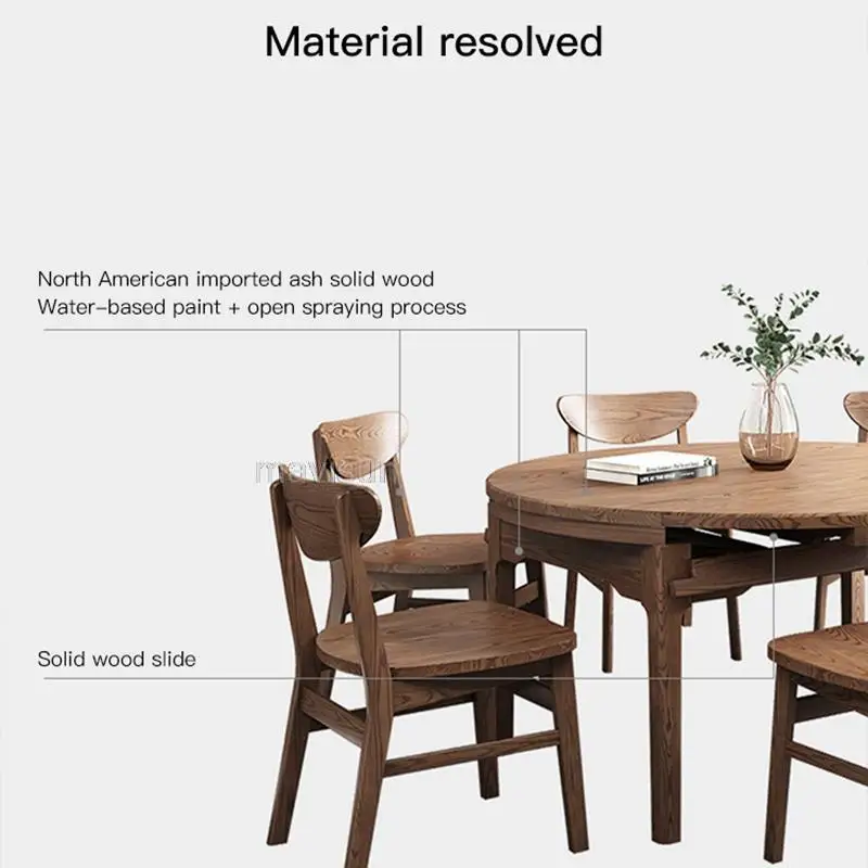 Набор из круглого обеденного стола массива дерева многофункциональная складная