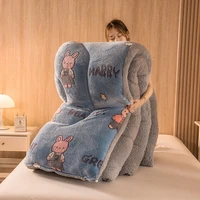 winter super warm cashmere quilt thicken flannel cashmere double sided fleece wool blanket for single double comforter bedspread