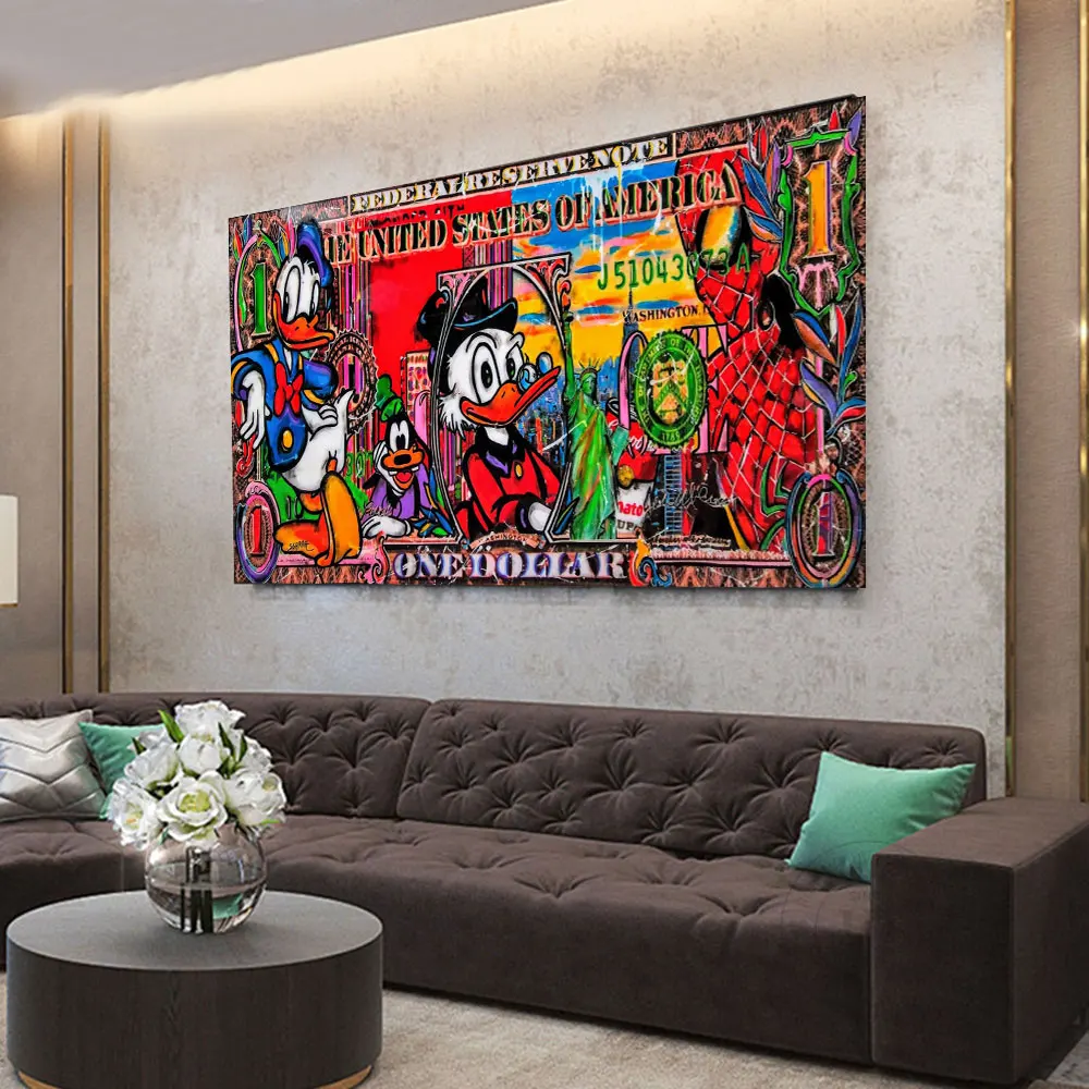 Дональд Дак деньги книги по искусству плакаты и принты Бэнкси граффити