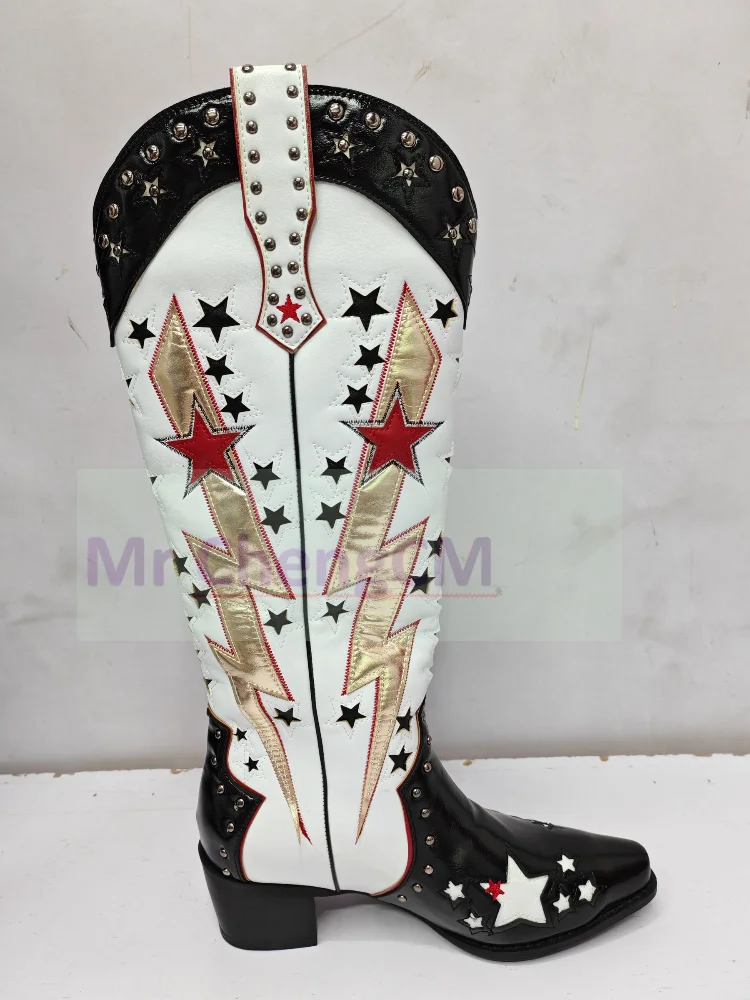 Женские высокие Ковбойские Сапоги до колена в западном стиле женские