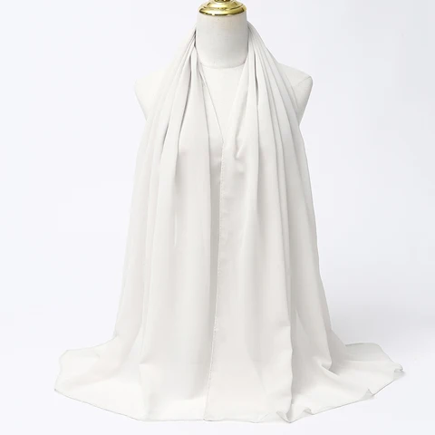 Мусульманский шифоновый хиджаб шарф женский длинный однотонный головной платок для женщин хиджабы шарфы женская мусульманская вуаль Джерси хиджабы