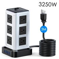 dodocool power strip tower with 3m cable aluminum alloy space saving design powerful function 12 ac outlets 4 usb a ports