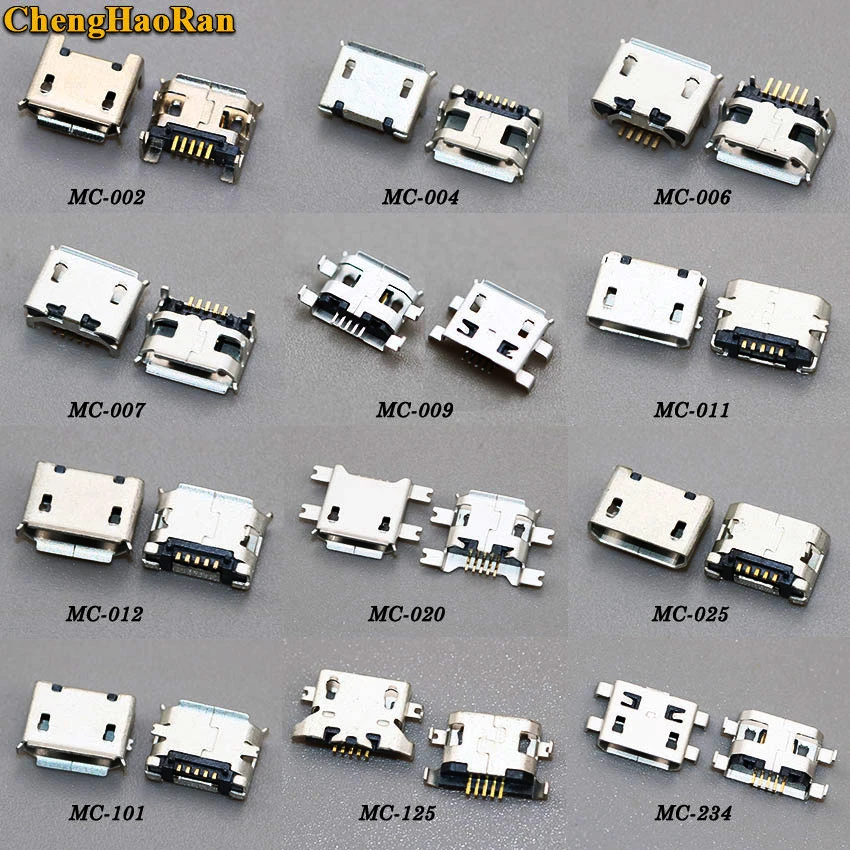 

ChengHaoRan 12 моделей 24 шт. микро USB разъем 5P usb Разъем гнездо для Huawei/Lenovo/ZTE и других мобильных планшетов