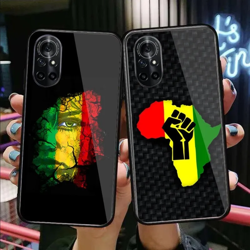 

Ethiopian Flag Phone Case For Huawei P50 P40 P30 P20 Pro Mate 40 30 20 Pro Nova 9 8 7 PC Glass Phone Cover