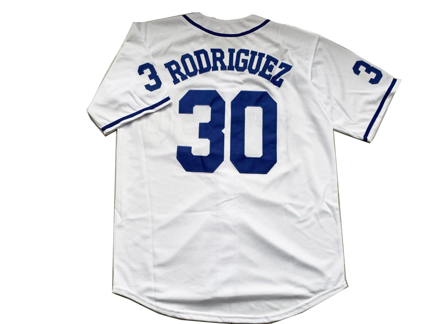 BG baseball jerseys THE Sandlot 30 ROORIGUEZ jersey Outdoor sportswear Embroidery sewing white blue font Hip-hop Street culture