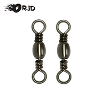 orjd 50pcs barrel swivels fishing rolling swivel solid ring fishing hook lure connector fishing accessories fishhook lure tackle