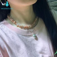 natural sunstone choker necklace gemstone women high quality jewelry design handmade irregular jewelry wholesale