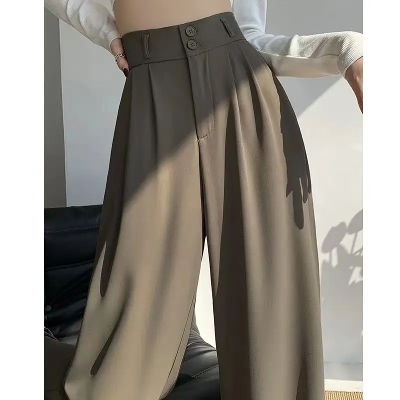 White Baggy Pants Women Spring Autumn High Waist Straight Leg Wide Leg Pants Woman Casual Loose Harajuku Trousers