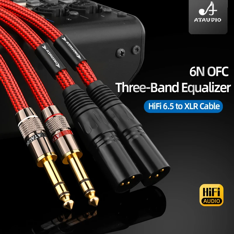 Фото HiFi кабель Dual 6.5 мм на 2XLR, 6N OFC, 1/4