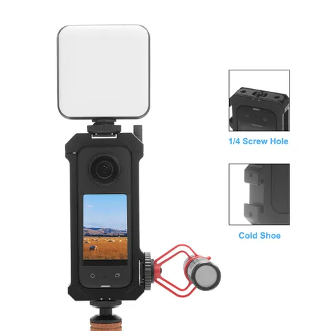 Металлическая защитная клетка PULUZ, рамка корпуса для панорамной камеры Insta360 X3 с расширительным основанием для холодного башмака, рамка для клетки для кроликов