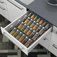 spice drawer organizer acrylic spice rack slanted spice storage shelf for spices condiments salt supplements seasonings clear