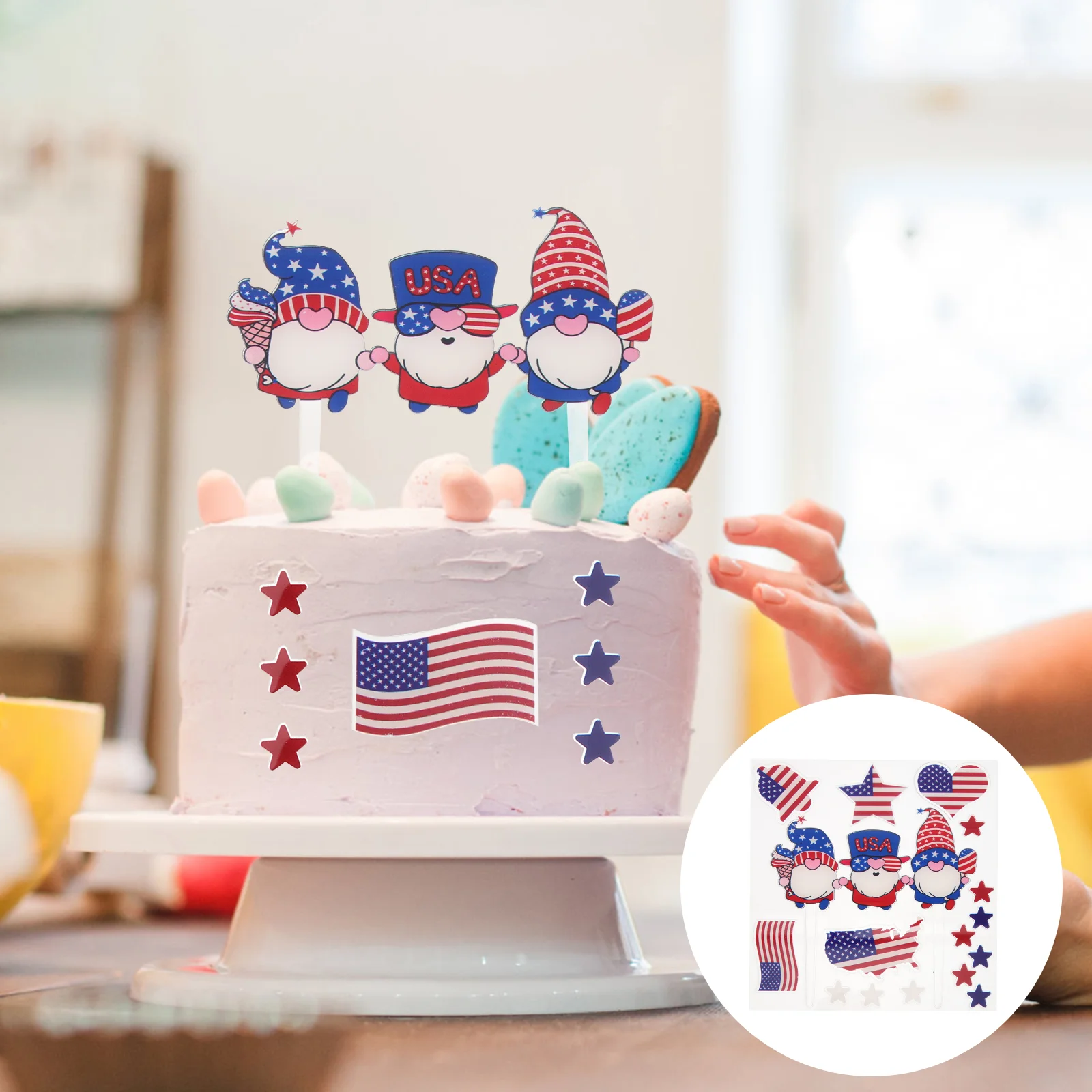 

Cake Independence Day Picks Toppers 4Th July American Cupcake Party Patriotic Topper Dessert Of Star Decor Usa Cakes Decoration