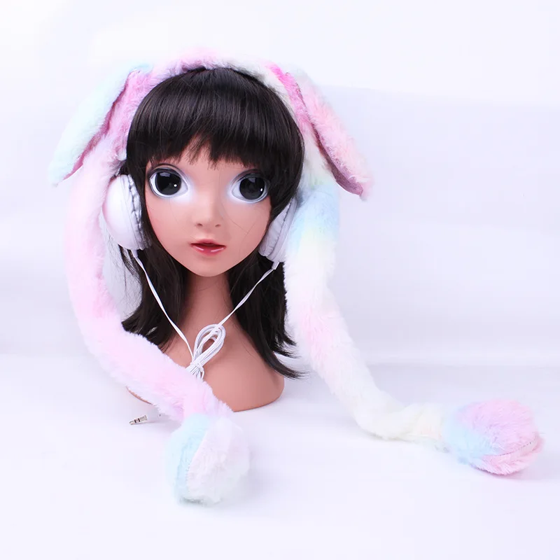 Новые наушники QL-412 с кроличьими ушками симпатичные со светоизлучающими подходят