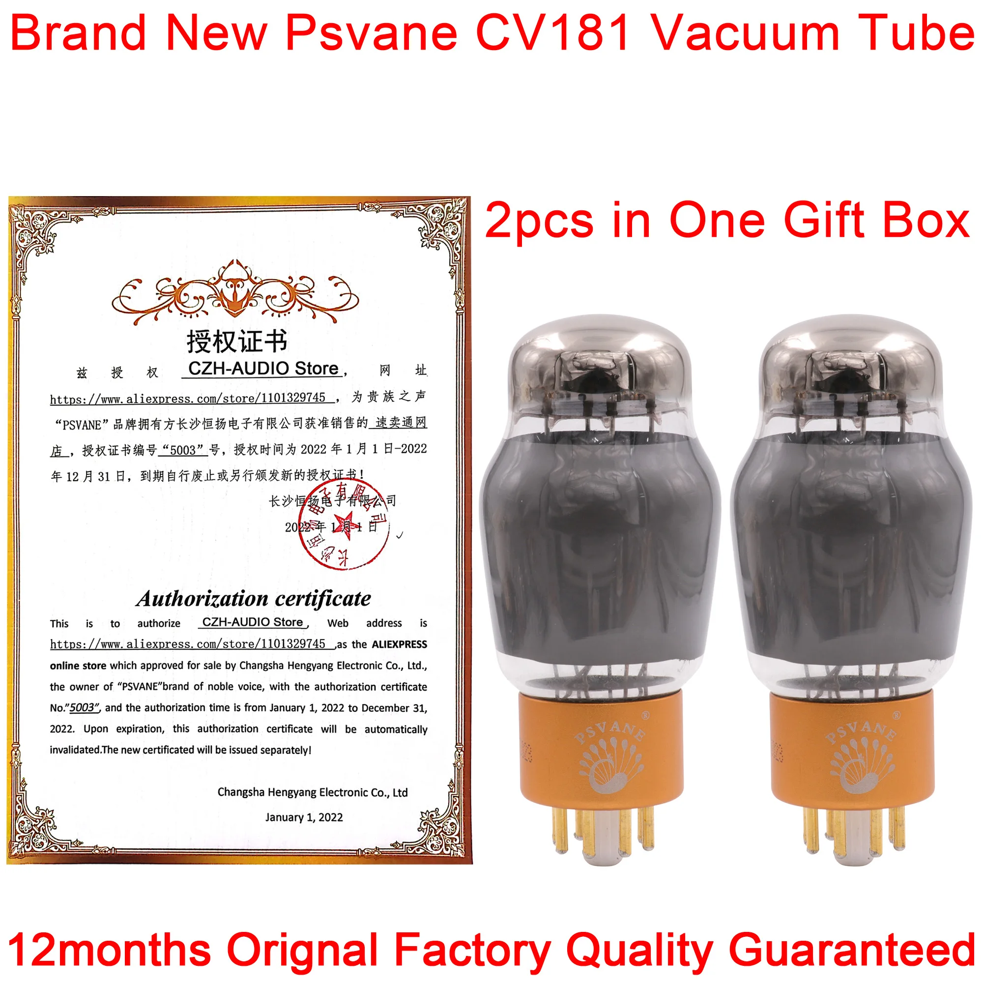 

1PAIR CV181 VACUUM TUBE Psvane CV181-TII Electronic VALVE Replace 6SN7 6N8P for Vintage Audio Amplifier DIY Matched Tested