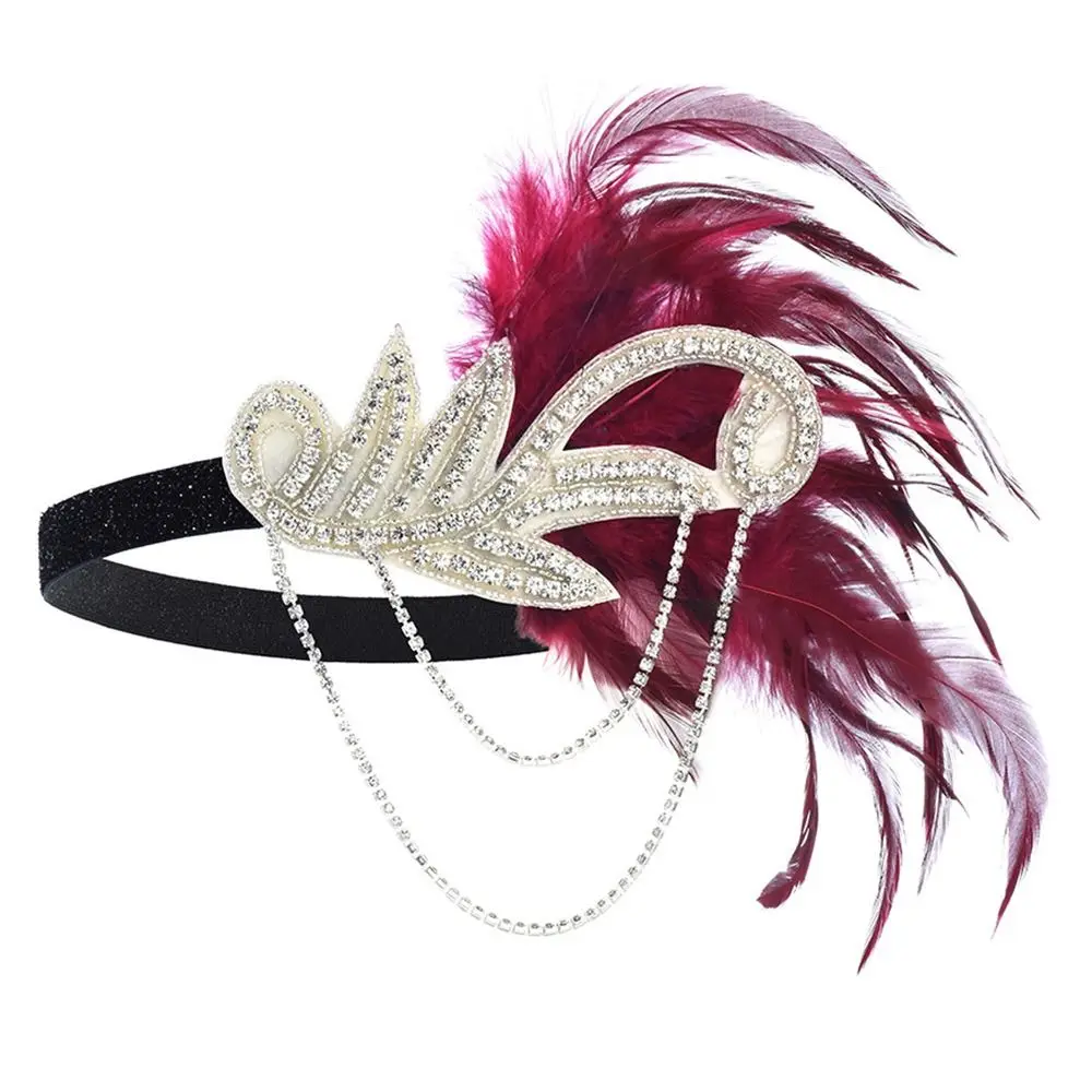 Партийная ободок для волос женский головной убор с перьями Чарльстон реквизит костюма аксессуары.