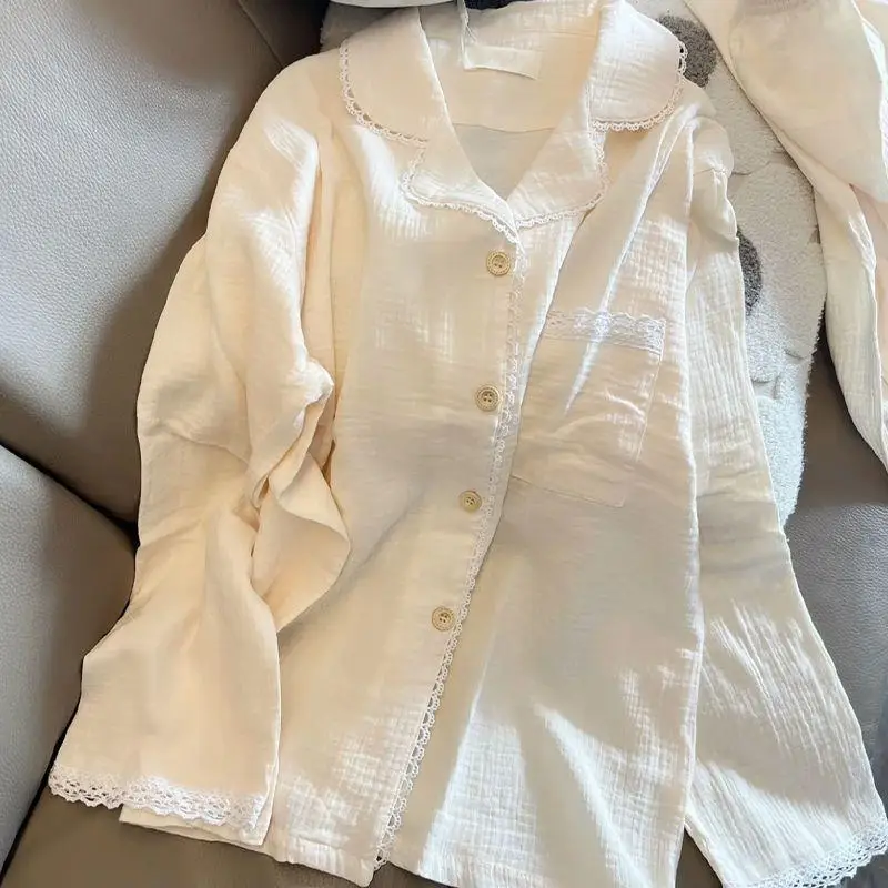 Домашняя одежда больших размеров с вышивкой M-5XL корейская версия пижамы женская