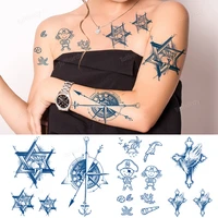 long lasting juice ink star temporary tattoo body art flash tattoo stickers compass waterproof tatoo sticker men women children
