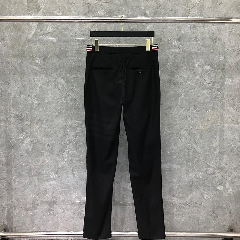THOM Suit Autunm Winter Men's Pants Fashio Brand Trousers For Men 4-Bar Stripe Formal Casual Black TB Pant