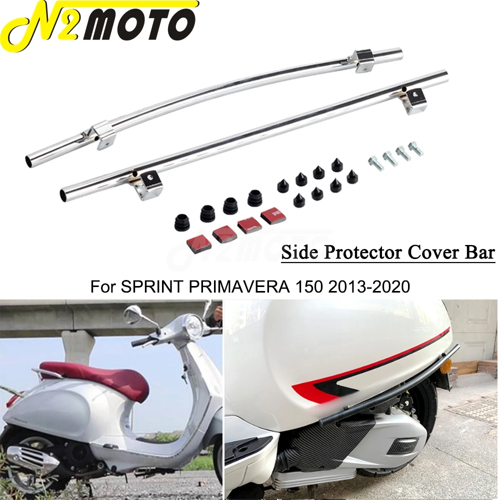 Black/Chrome Motorcycle Side Protector Cover Bar For Sprint 150 Primavera 150 Frame Protection Crash Bar Bumper Engine Guard Kit