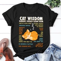 women cat wisdom fashion t shirt girl harajuku korean style graphic tops valentines day female t shirt y2k clothes drop ship