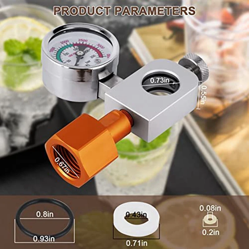 Адаптер для заправки CO2 адаптер газировки Terra Co2 с манометром 3500 фунтов на