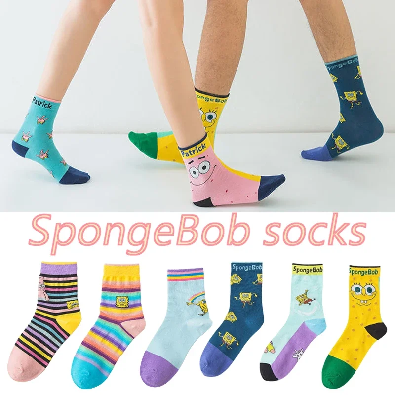 3 пары/партия хлопковые носки с принтом губки боба Патрика