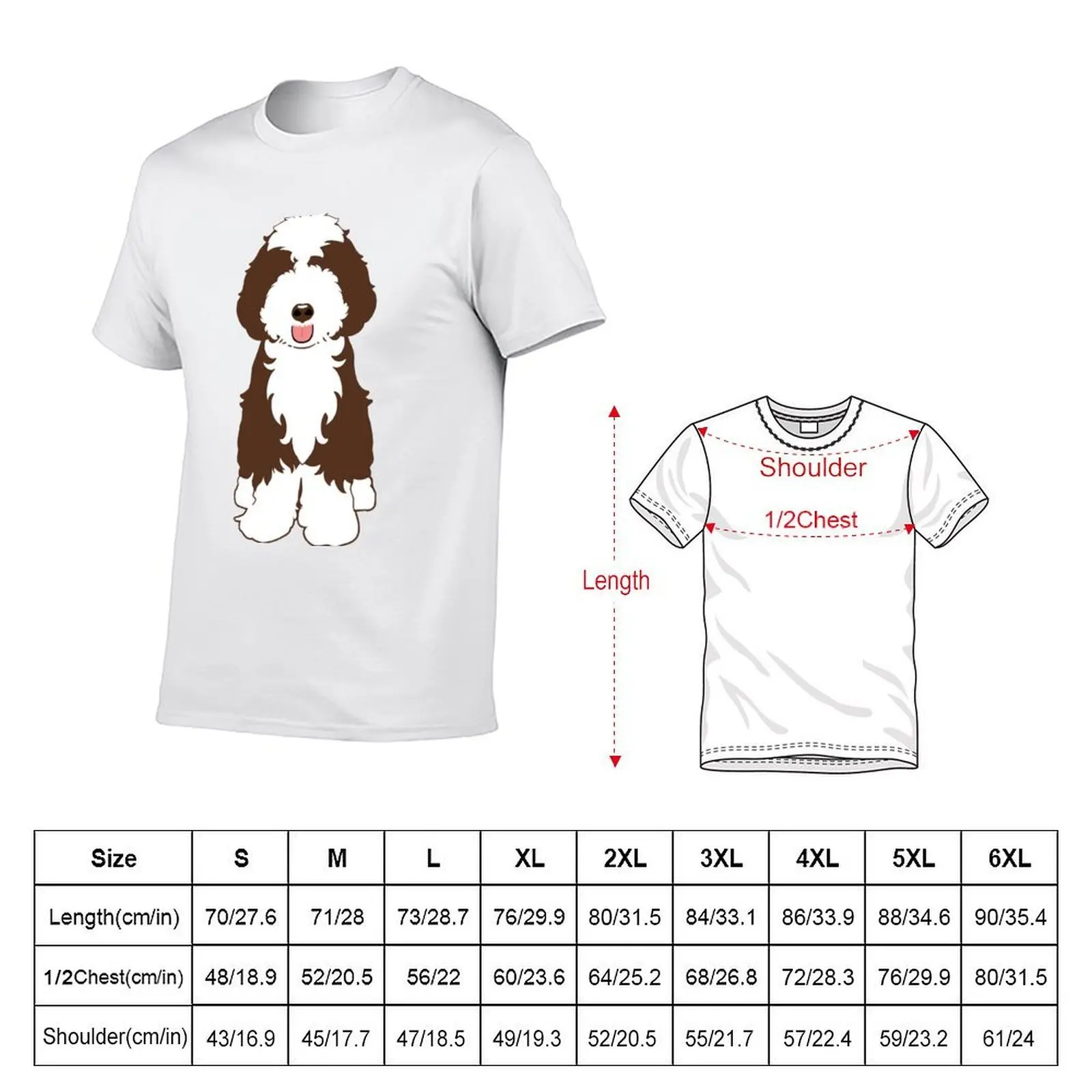 Фото Футболка LOVE Chocolate and White Aussiedoodle, повседневная универсальная футболка для мужчин №2