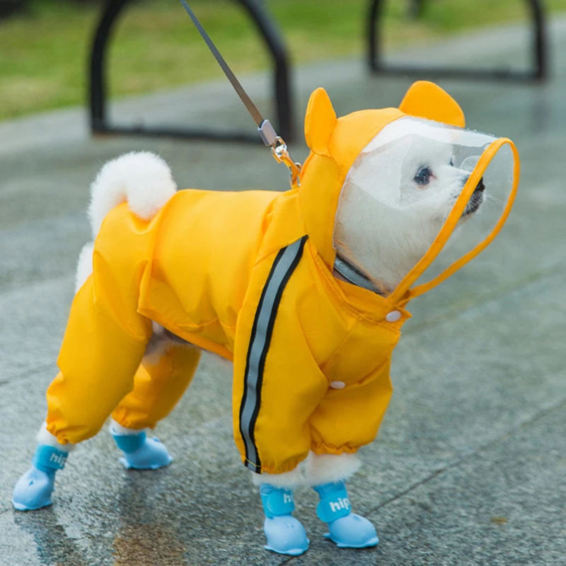 

Pet Cat Dog Raincoat Hooded Reflective Puppy Small Dog Rain Coat Waterproof Jacket for Dogs Soft Breathable Mesh Dog Clothes