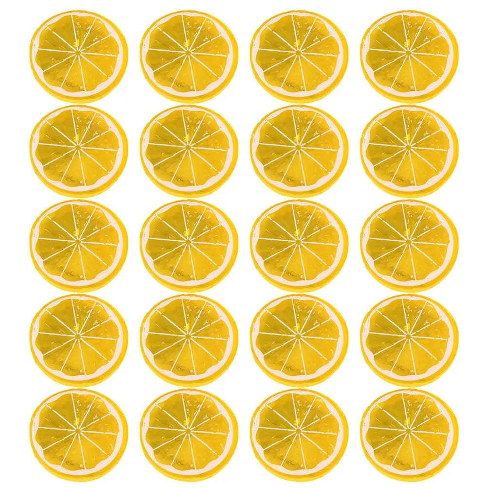 

Lemon Slices Fruit Artificial Fake Simulation Model Slice Faux Realistic Fruits Prop Mini Plastic Grapefruit Lemons Kitchen